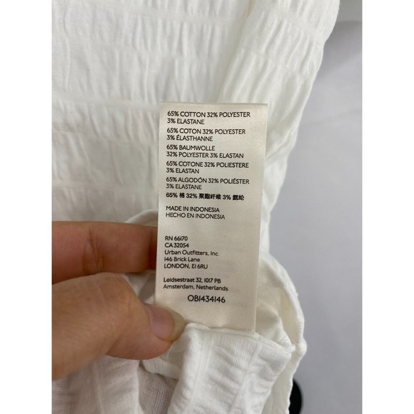 30 M Free People NWT Sugar Cube Crinkle Fabric Short Sleeve Tee Optic White Smal - Picture 9 of 12